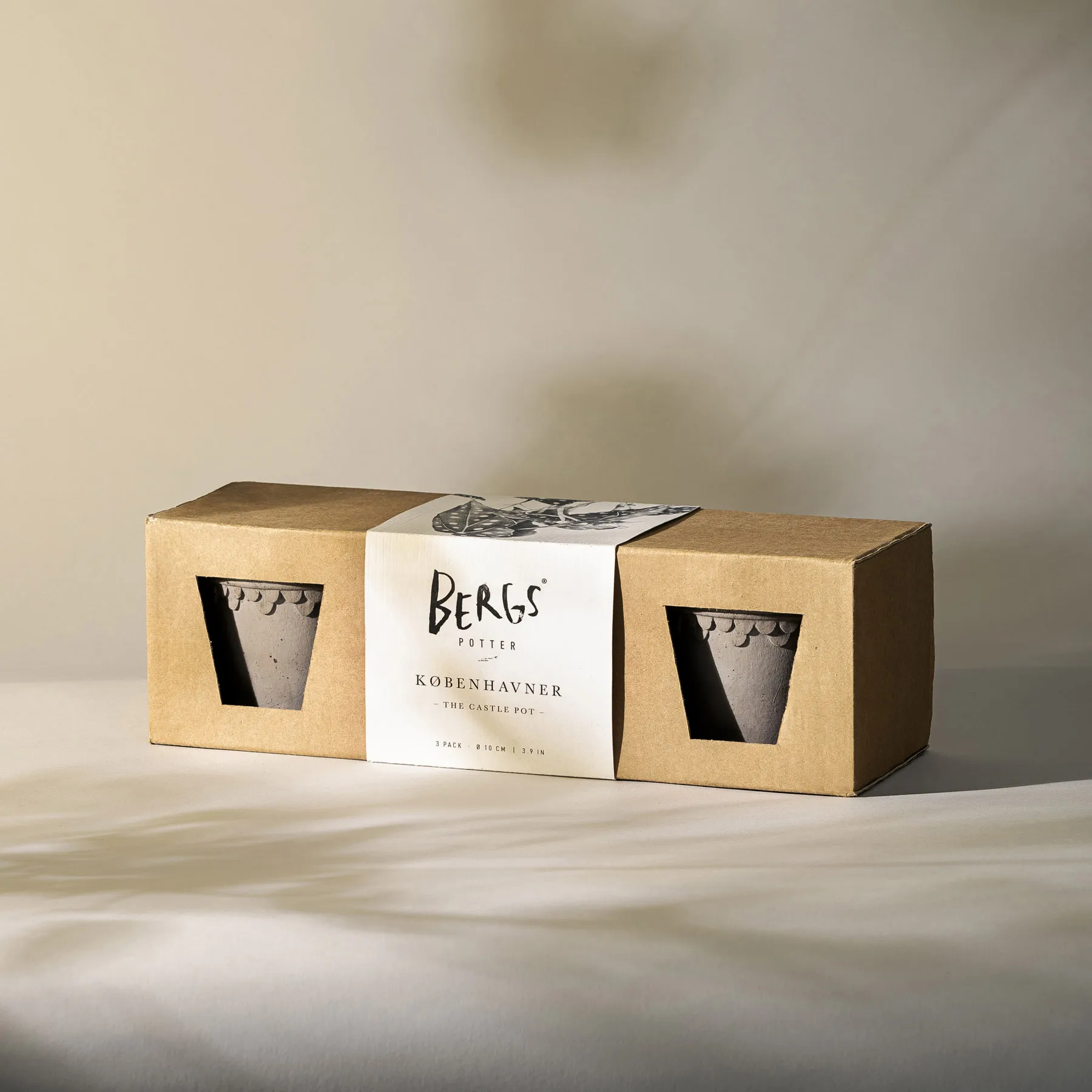 Københavner γλάστρα Ø10 εκ. σετ 3 τεμαχίων, Γκρι Bergs Potter