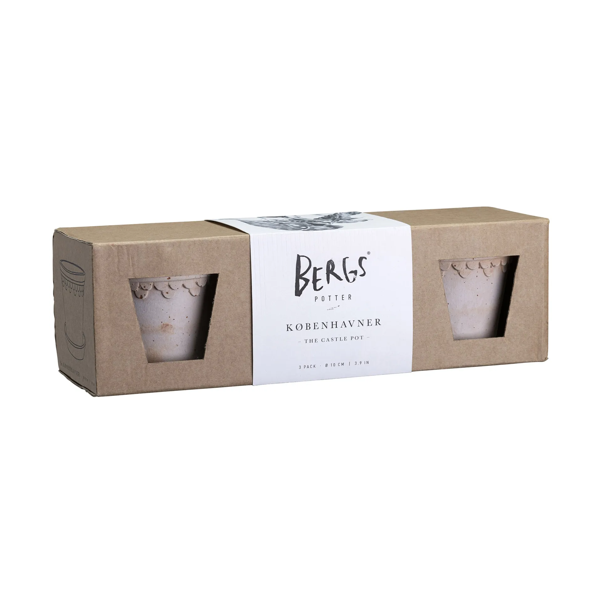Københavner γλάστρα Ø10 εκ. σετ 3 τεμαχίων, Ροζ Bergs Potter