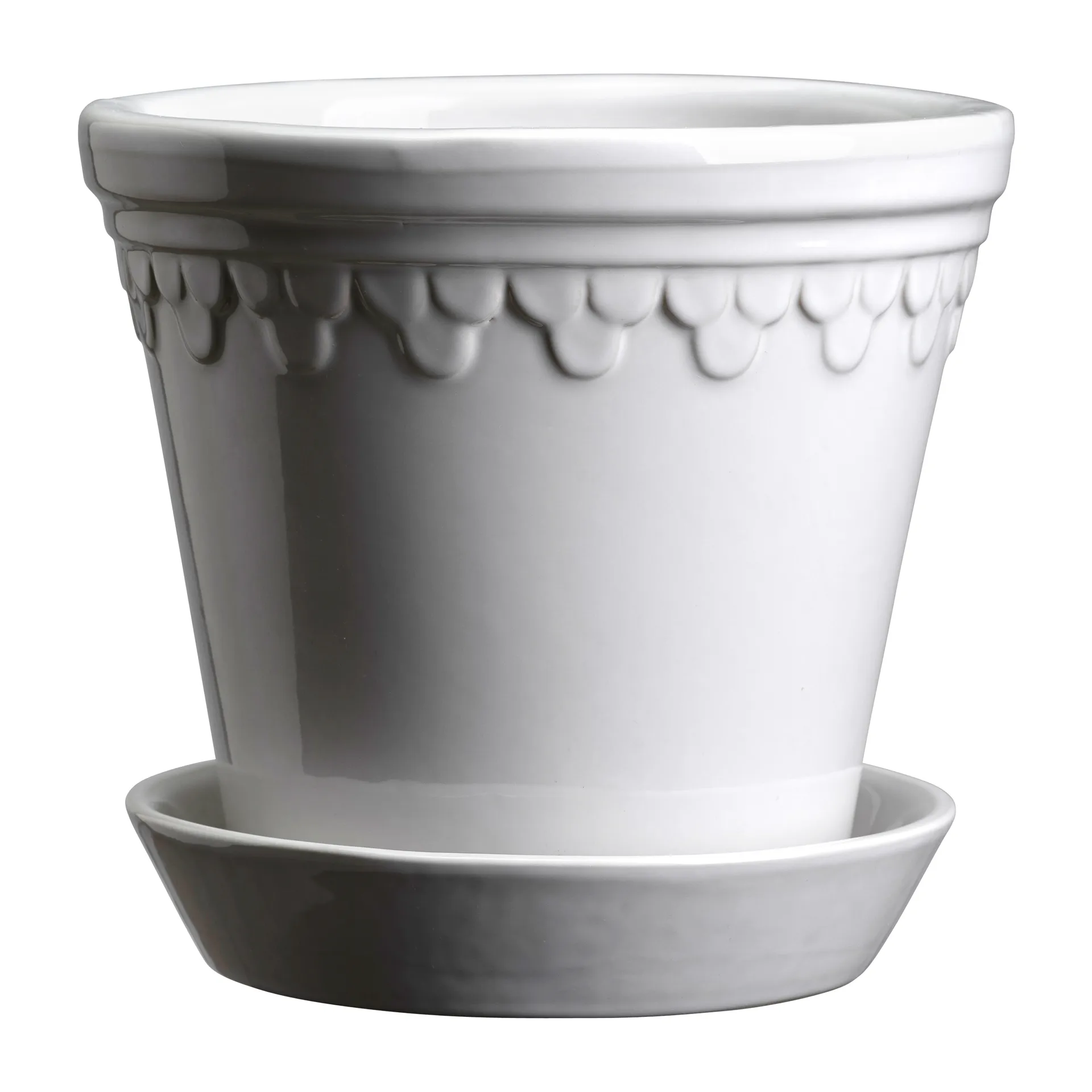 Κεραμικό γλαστράκι Københavner γυαλιστερό Ø14 εκ., Mineral White Bergs Potter