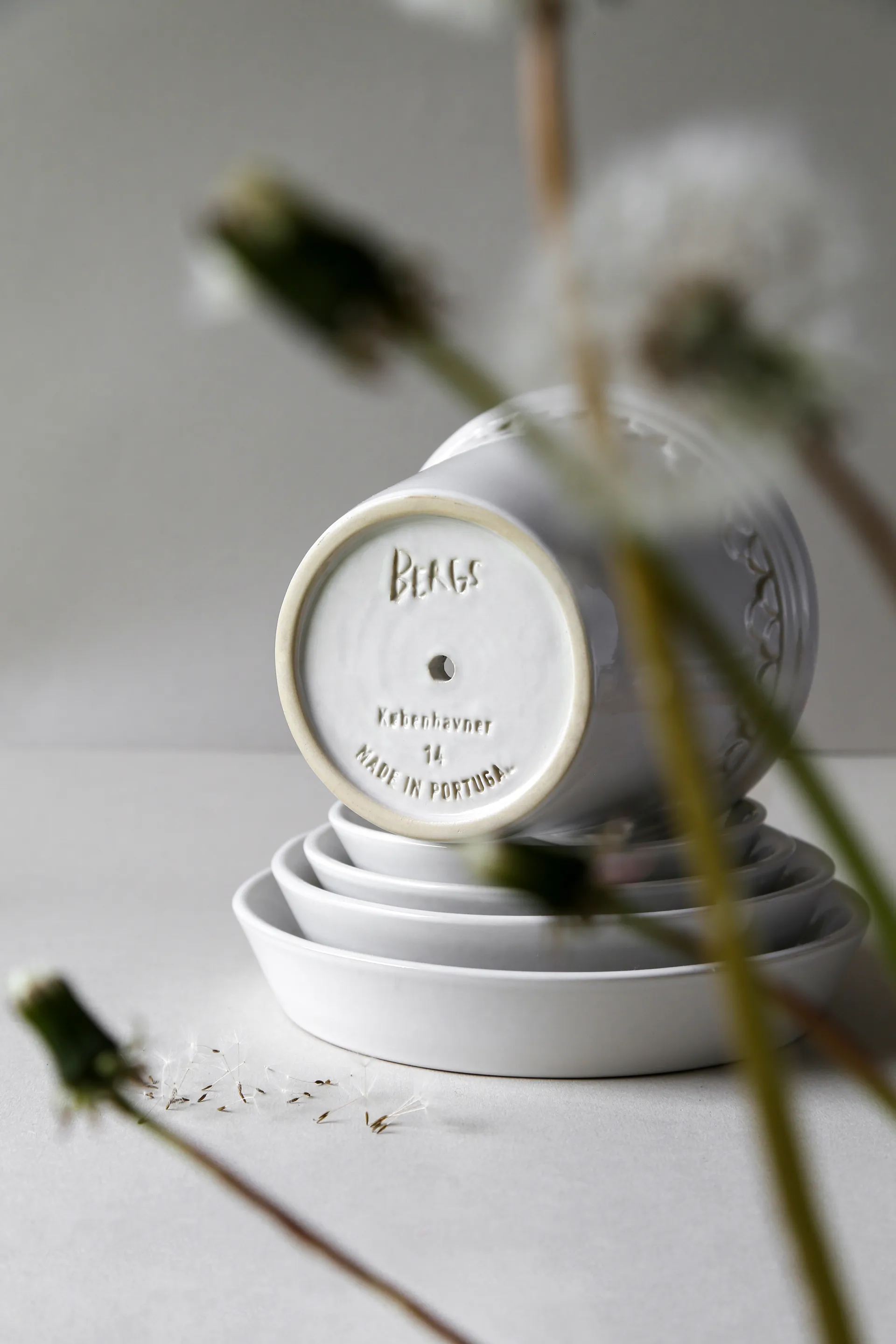 Κεραμικό γλαστράκι Københavner γυαλιστερό Ø21 εκ., Mineral White Bergs Potter