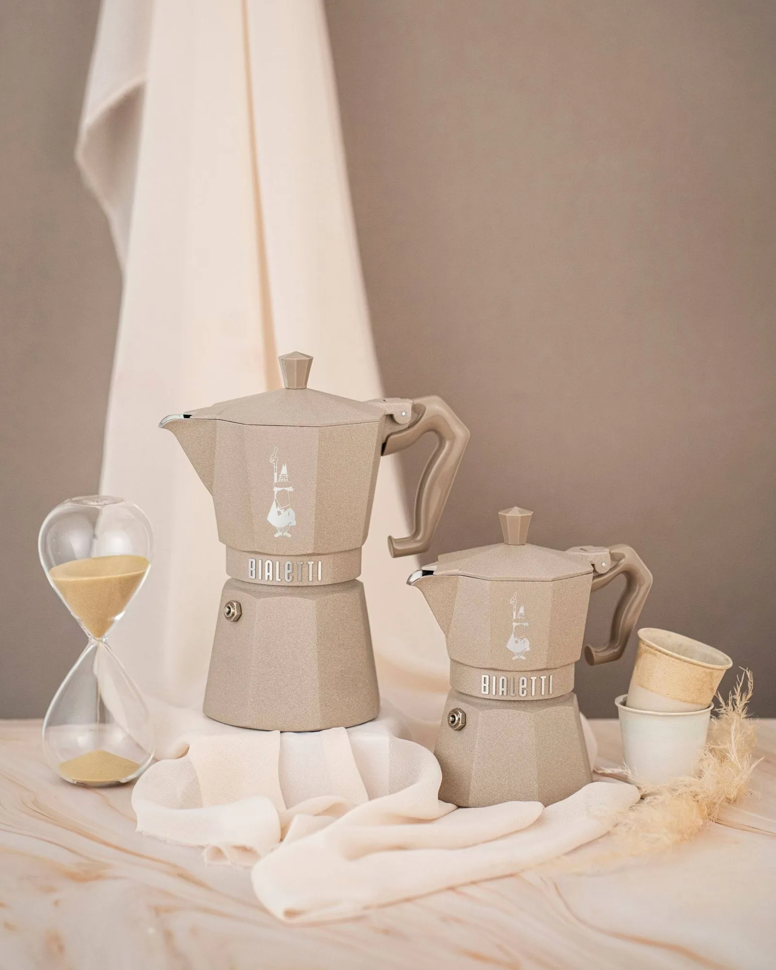 Bialetti exclusive μηχανή καφέ μοκά για επαγωγική εστία, Μπέζ, 3 φλιτζάνια Bialetti