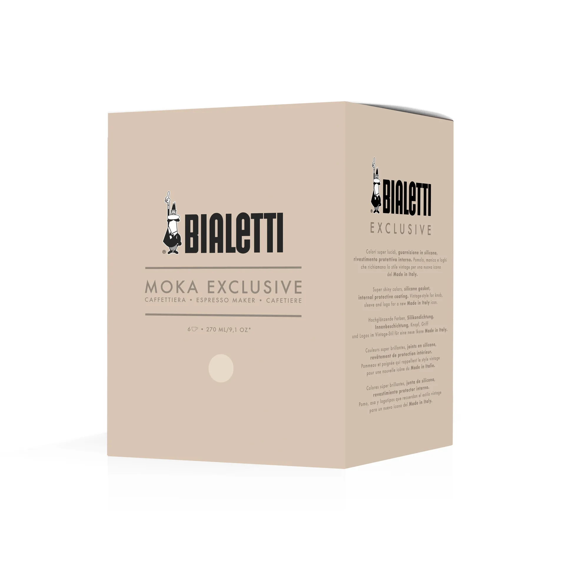 Bialetti exclusive μηχανή καφέ μοκά, Κρέμα, 6 φλιτζάνια Bialetti