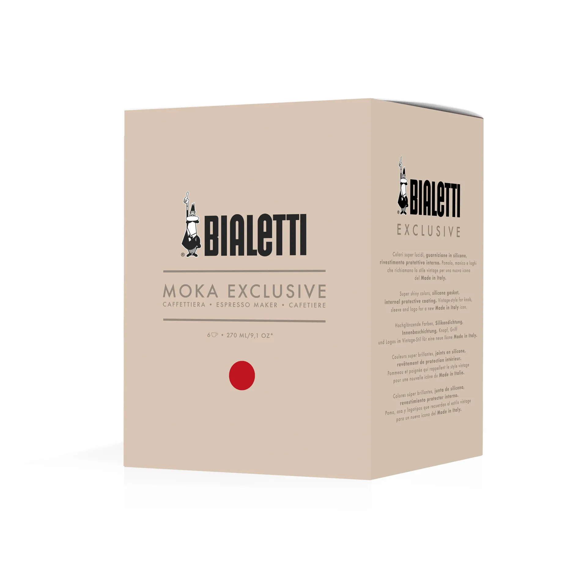 Bialetti exclusive μηχανή καφέ μοκά, Κόκκινο, 6 φλιτζάνια Bialetti