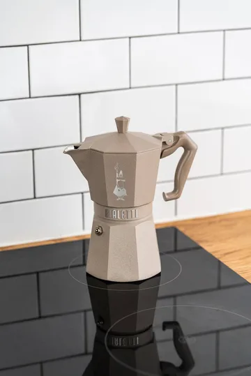 Bialetti exclusive μηχανή καφέ μοκά για επαγωγική εστία - Μπέζ, 6 φλιτζάνια - Bialetti