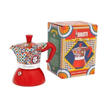 Bialetti x Dolce & Gabbana μηχανή καφέ μοκά για επαγωγική εστία - Σικελικό καρότσι, 2 φλιτζάνια - Bialetti