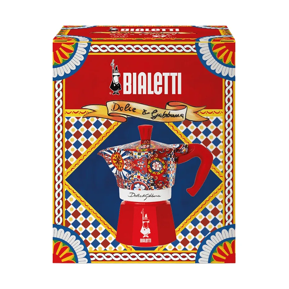 Bialetti x Dolce & Gabbana μηχανή καφέ μοκά, Σικελικό καρότσι, 3 φλιτζάνια Bialetti