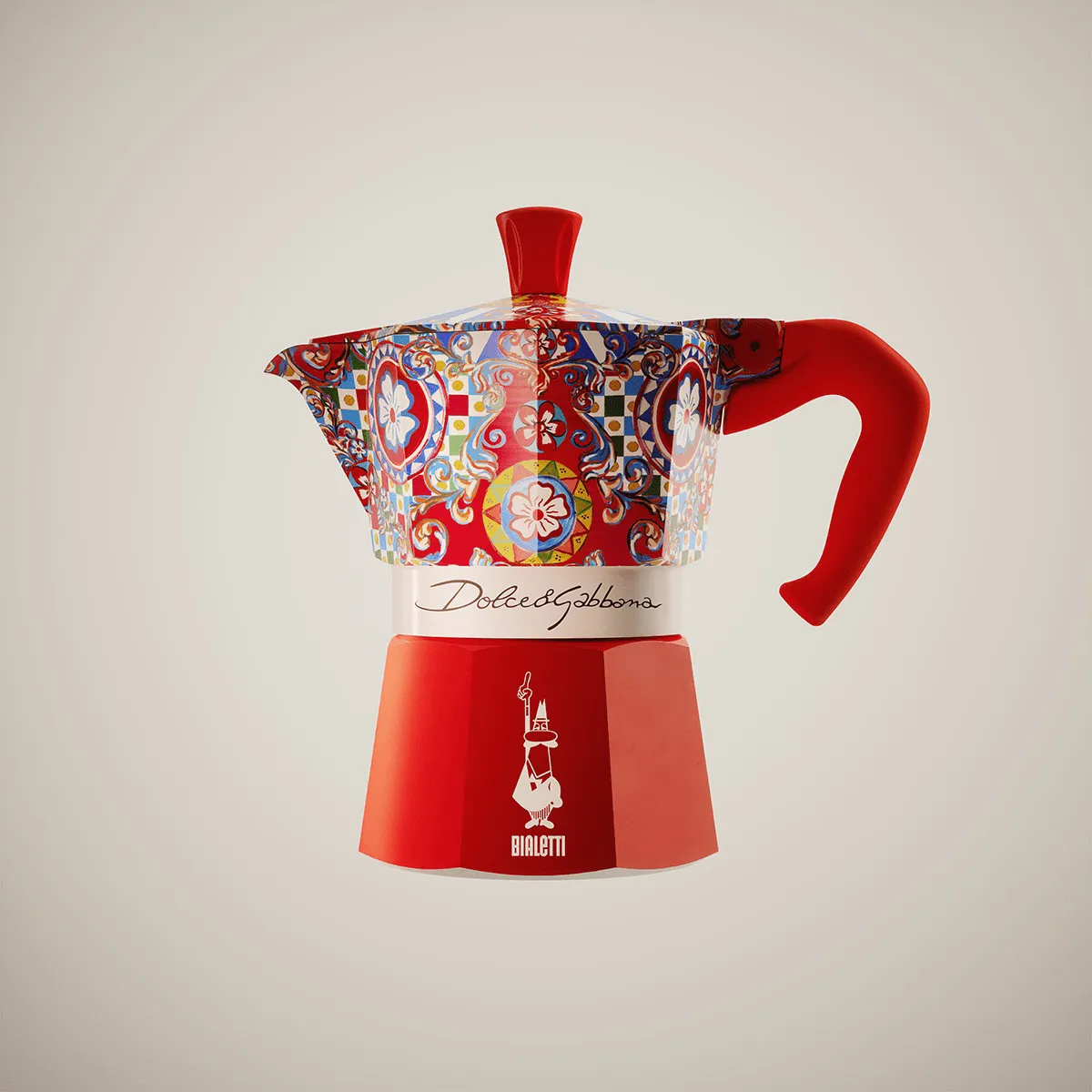 Bialetti x Dolce & Gabbana μηχανή καφέ μοκά, Σικελικό καρότσι, 3 φλιτζάνια Bialetti