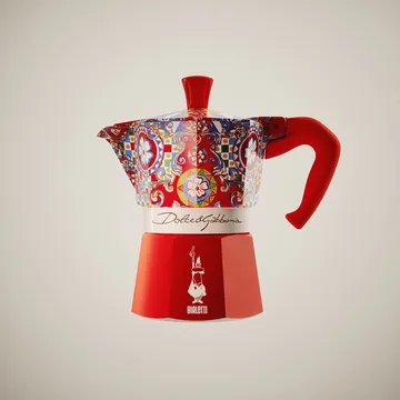 Bialetti x Dolce & Gabbana μηχανή καφέ μοκά - Σικελικό καρότσι, 3 φλιτζάνια - Bialetti
