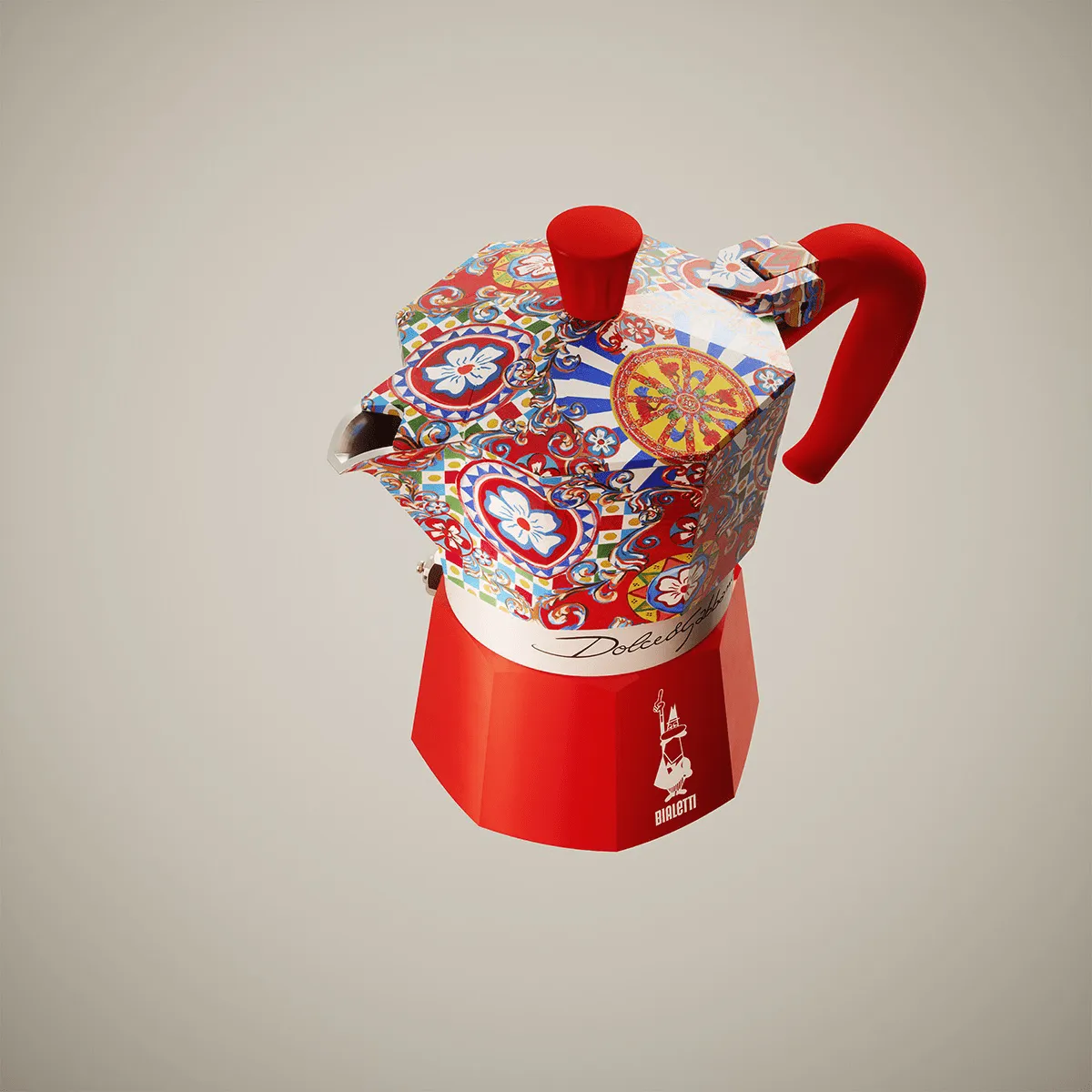 Bialetti x Dolce & Gabbana μηχανή καφέ μοκά, Σικελικό καρότσι, 3 φλιτζάνια Bialetti
