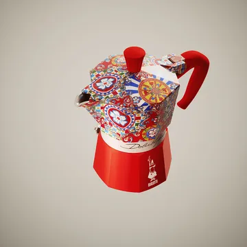 Bialetti x Dolce & Gabbana μηχανή καφέ μοκά - Σικελικό καρότσι, 3 φλιτζάνια - Bialetti