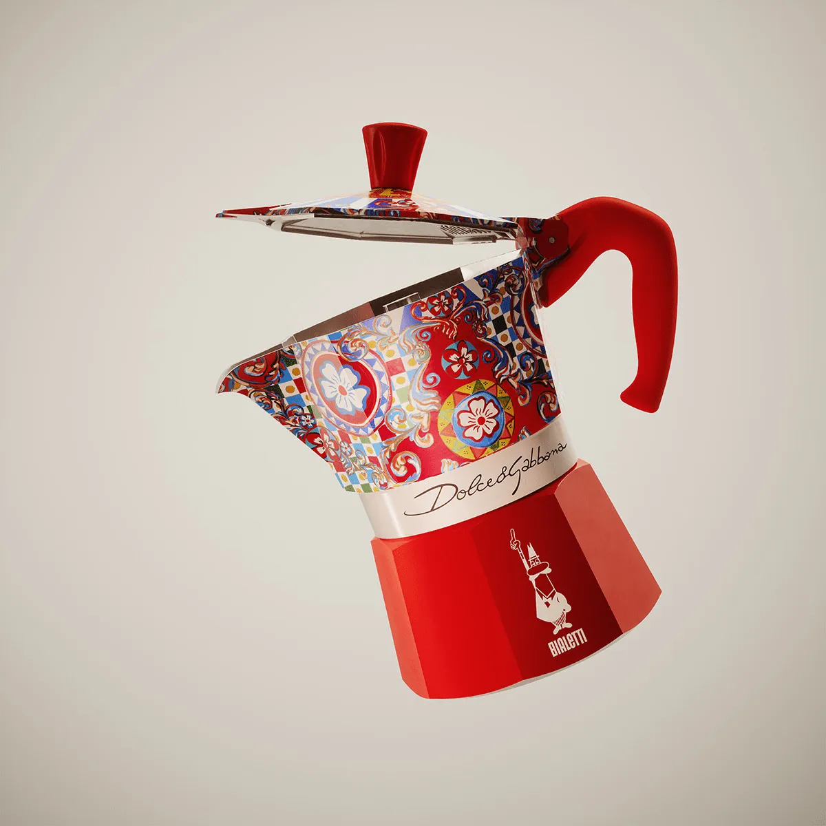 Bialetti x Dolce & Gabbana μηχανή καφέ μοκά, Σικελικό καρότσι, 3 φλιτζάνια Bialetti