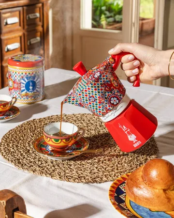 Bialetti x Dolce & Gabbana μηχανή καφέ μοκά - Σικελικό καρότσι, 3 φλιτζάνια - Bialetti