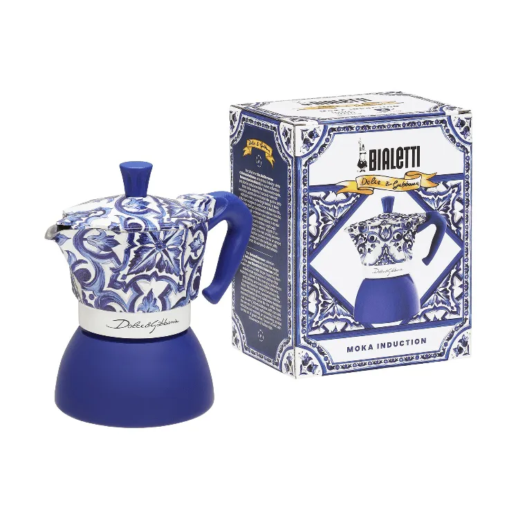 Bialetti x Dolce & Gabbana μηχανή καφέ μοκά για επαγωγική εστία, Μεσογειακό, 4 φλιτζάνια Bialetti