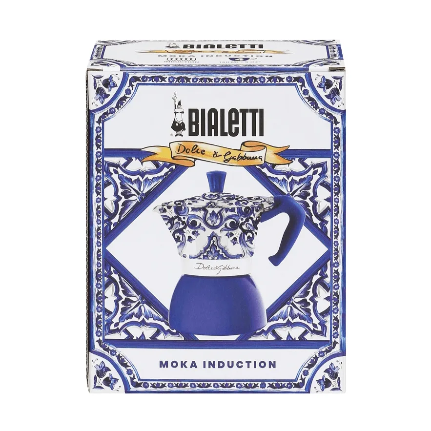 Bialetti x Dolce & Gabbana μηχανή καφέ μοκά για επαγωγική εστία, Μεσογειακό, 4 φλιτζάνια Bialetti