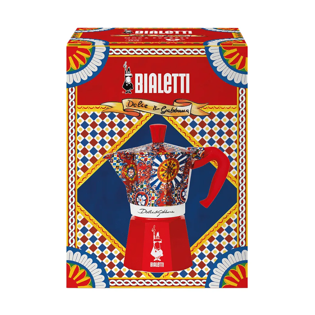 Bialetti x Dolce & Gabbana μηχανή καφέ μοκά, Σικελικό καρότσι, 6 φλιτζάνια Bialetti