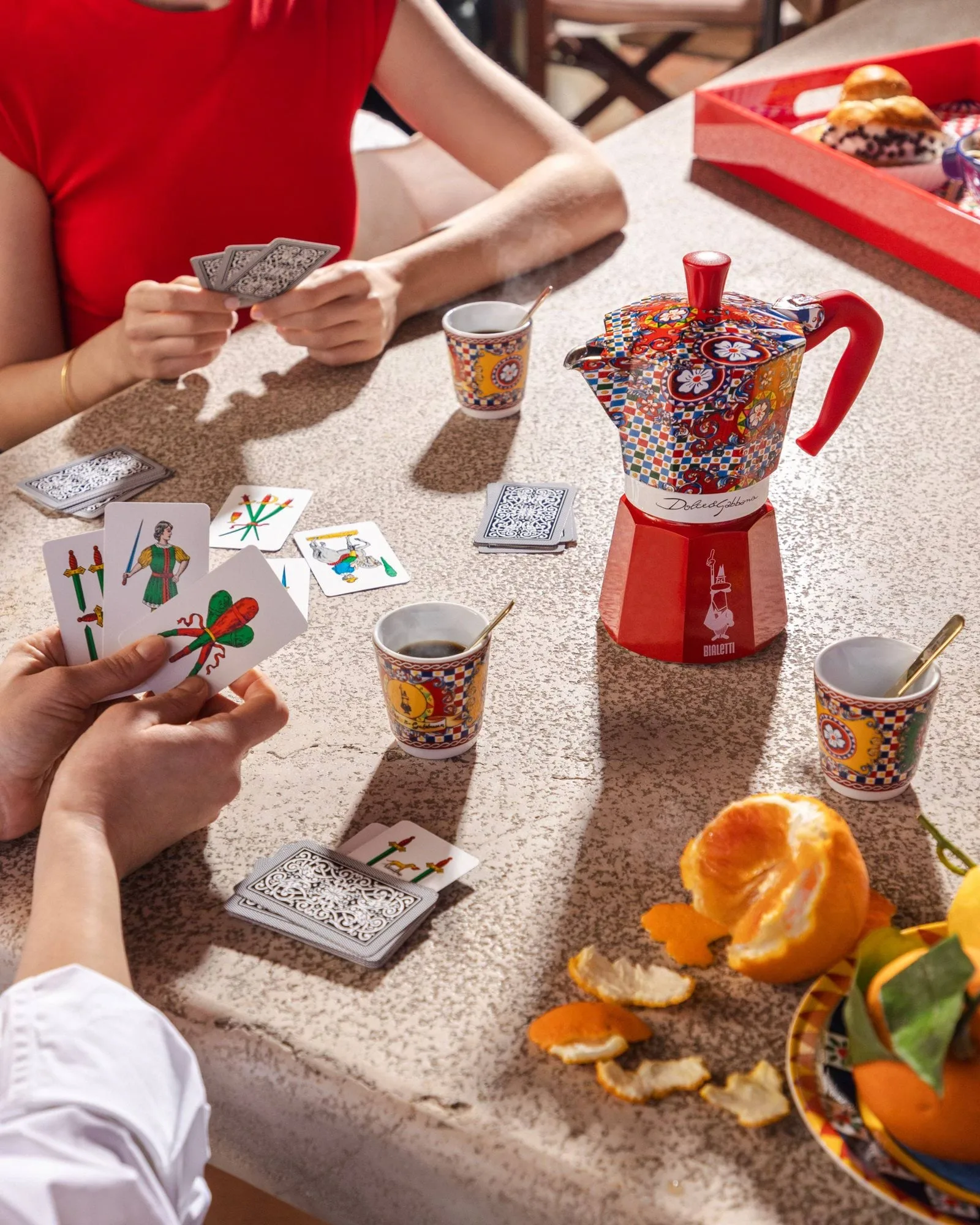 Bialetti x Dolce & Gabbana μηχανή καφέ μοκά, Σικελικό καρότσι, 6 φλιτζάνια Bialetti