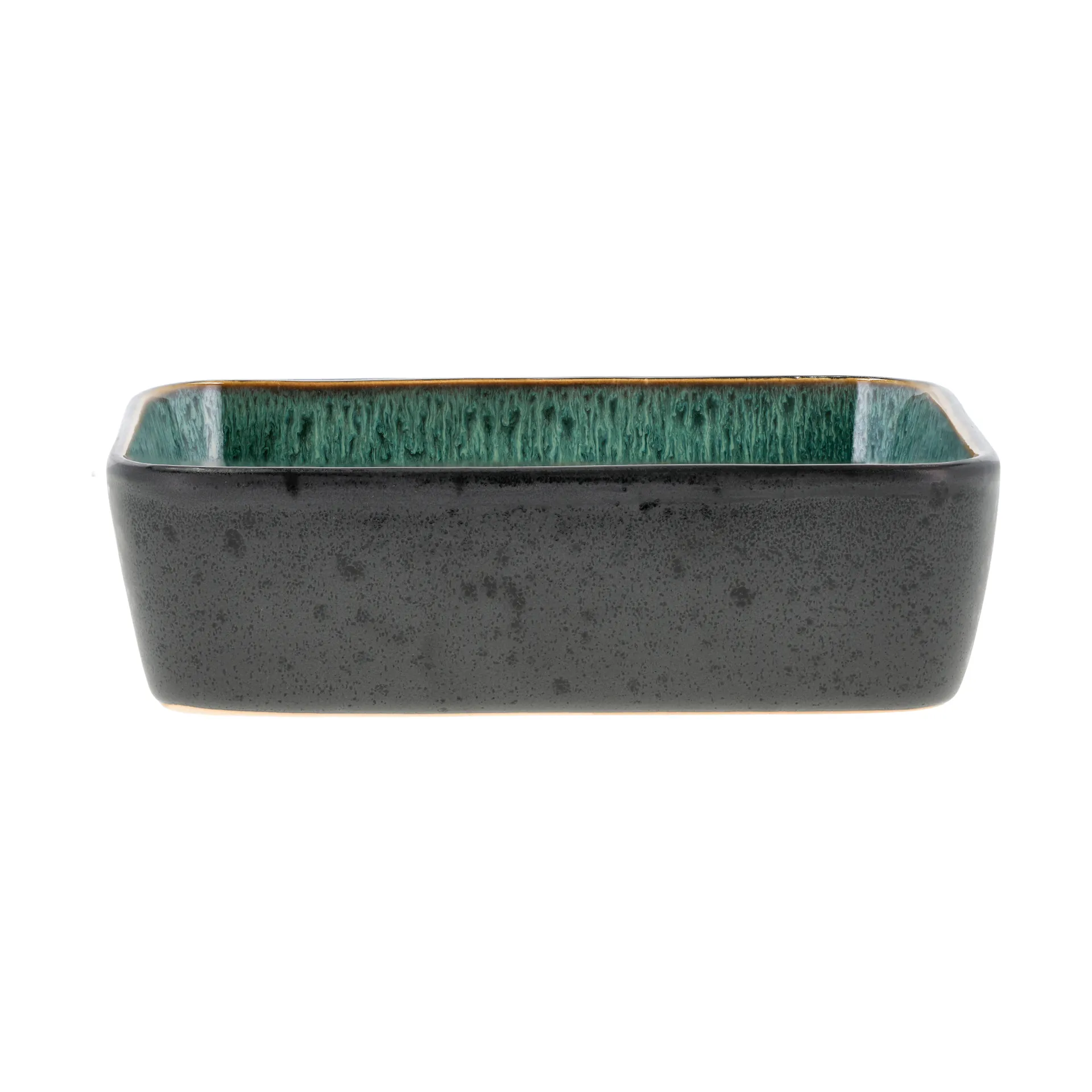Bitz ορθογώνιο πιατάκι 14x19 cm, Black-green Bitz