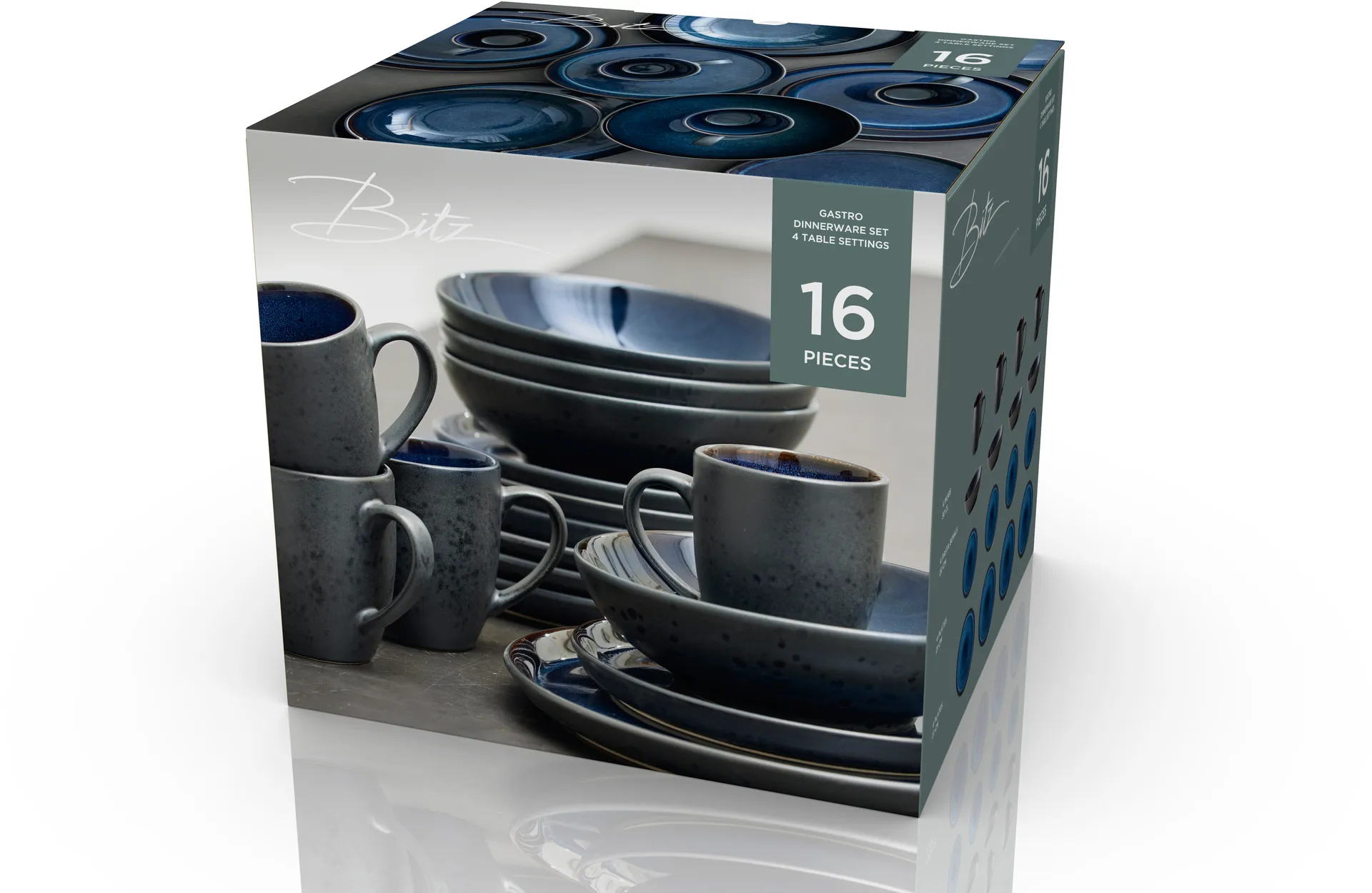 Σετ σερβίτσιο Bitz 16 τεμαχίων, Cobalt Blue Bitz