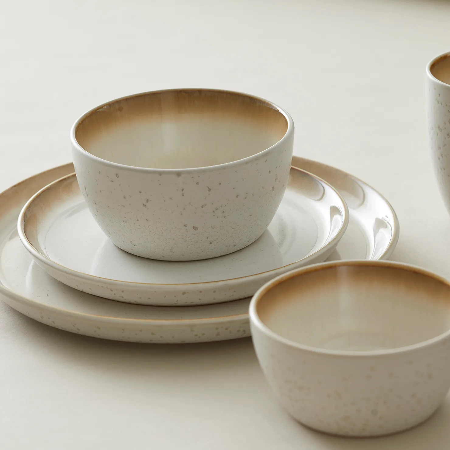 Bitz πιάτο gastro Ø 21 cm, λευκό κρεμ-κρεμ Bitz