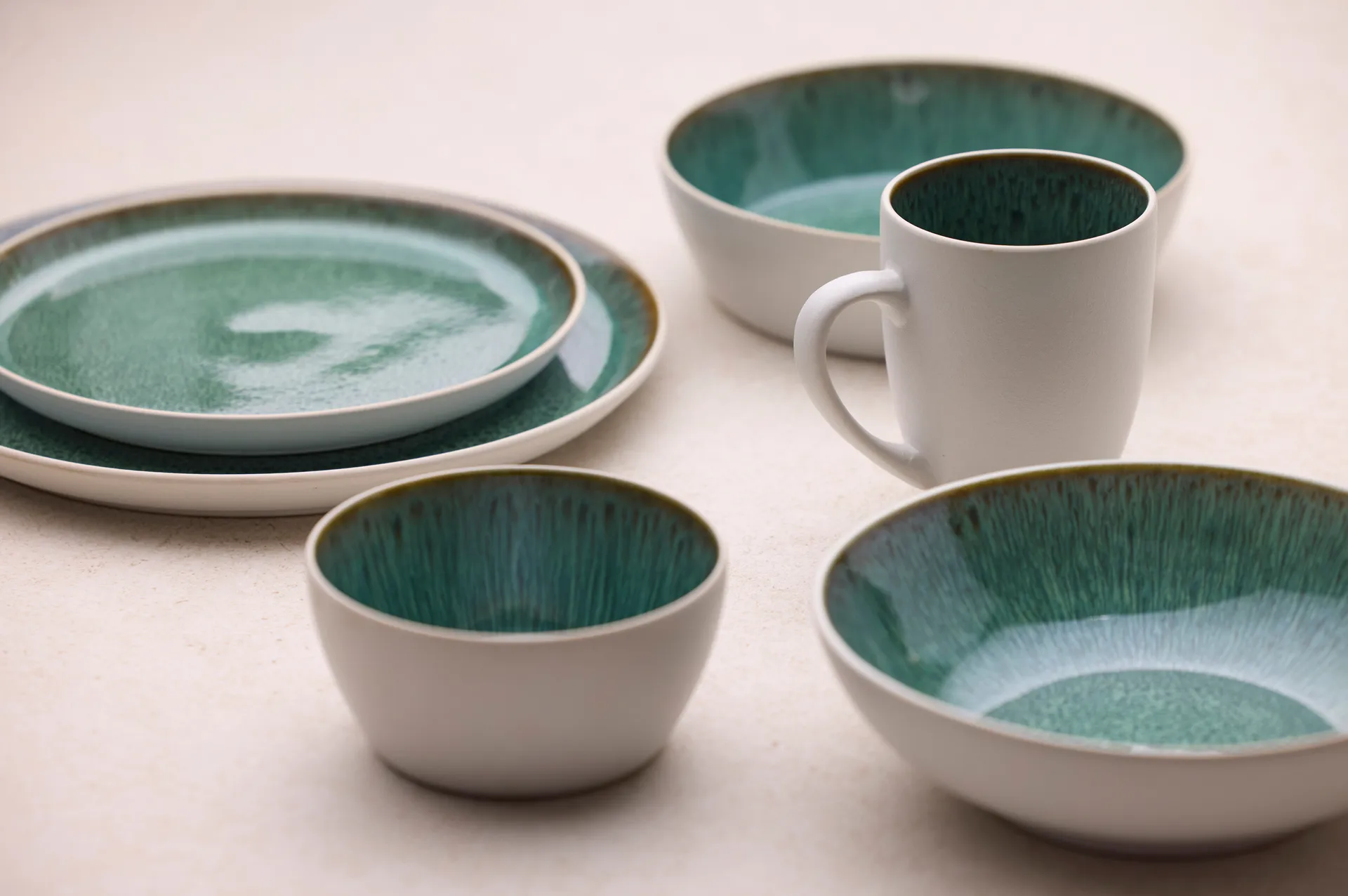 Bitz πιάτο gastro Ø 21 cm, Λευκό-πράσινο Bitz