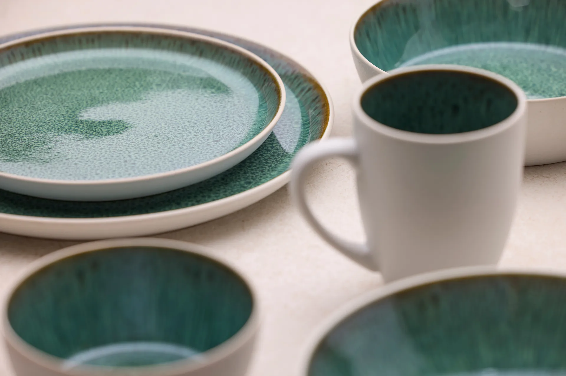 Bitz πιάτο gastro Ø 21 cm, Λευκό-πράσινο Bitz