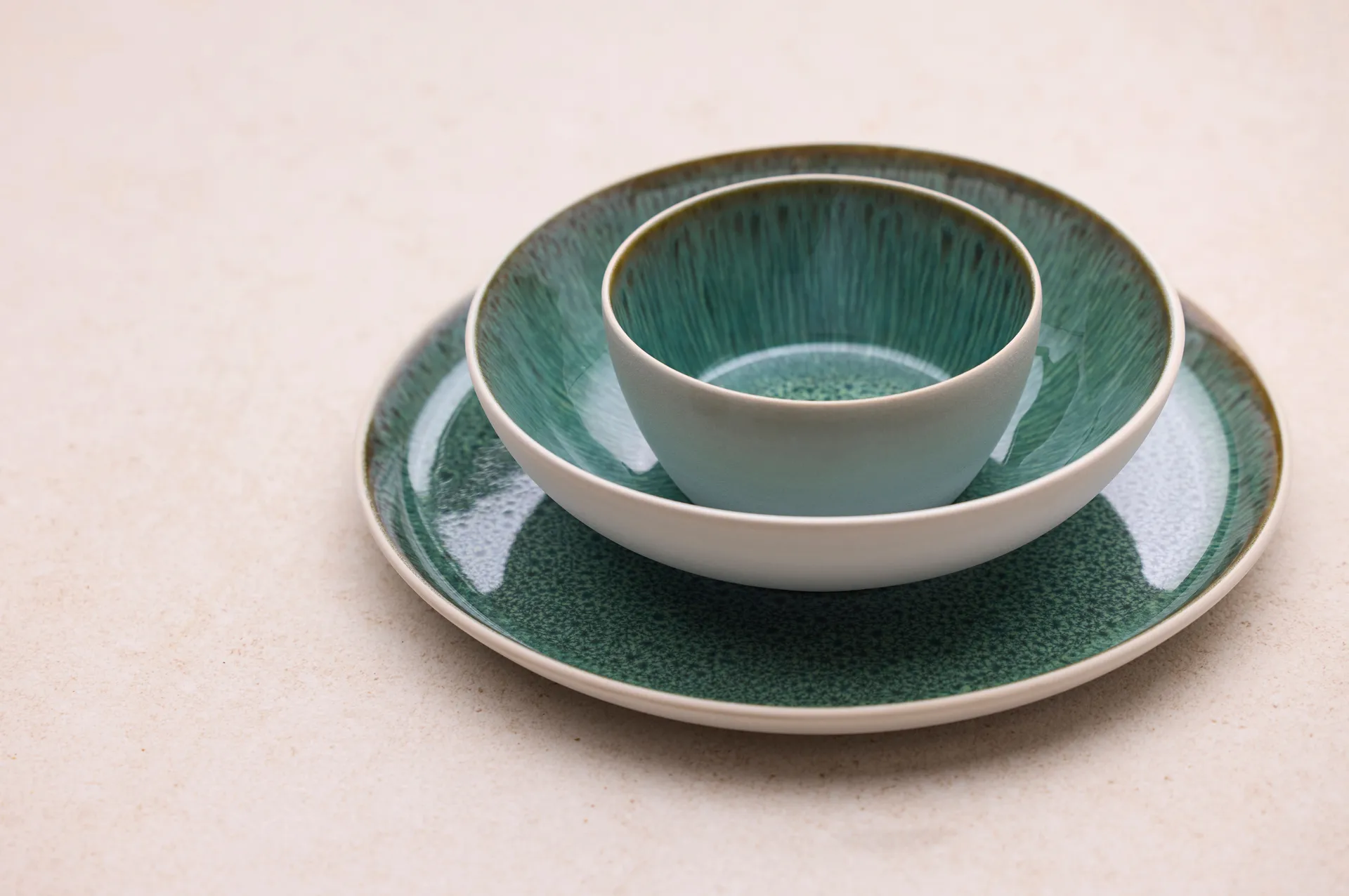 Bitz πιάτο gastro Ø27 εκ., Λευκό-πράσινο Bitz