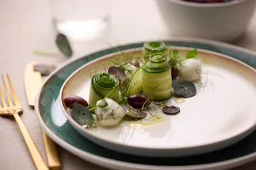 Bitz πιάτο gastro Ø27 εκ. - Λευκό-πράσινο - Bitz