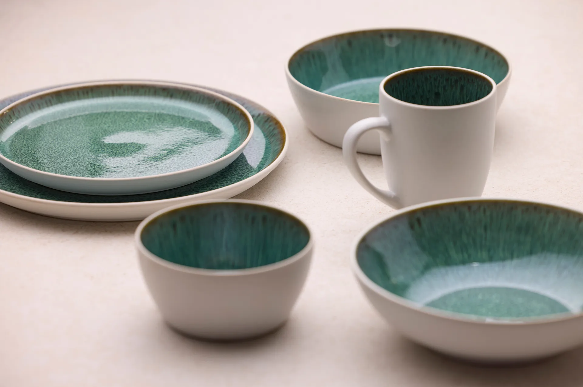 Bitz πιάτο gastro Ø27 εκ., Λευκό-πράσινο Bitz