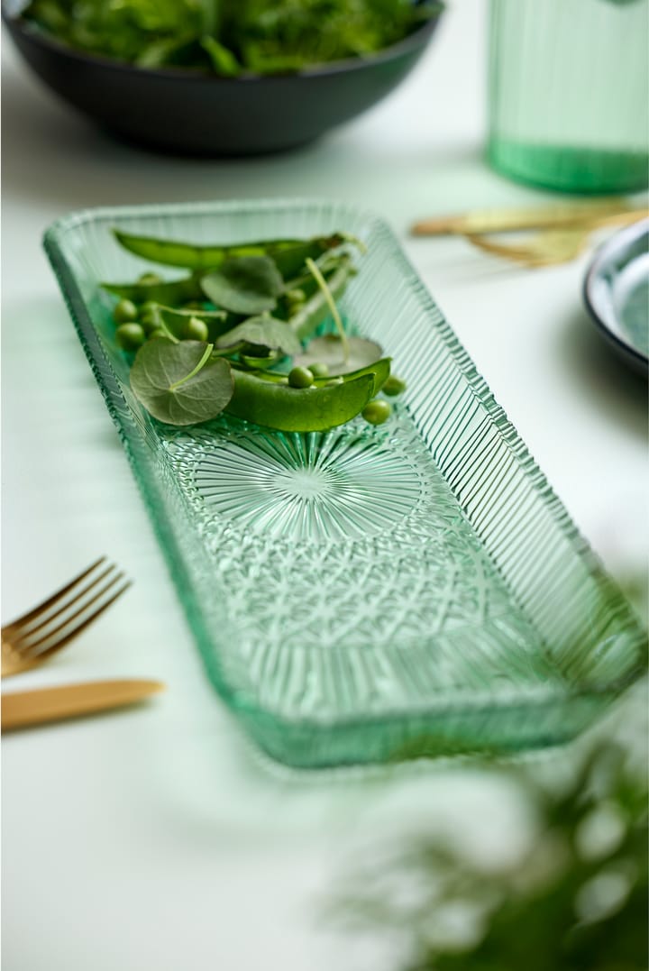 Kusintha μεγάλος δίσκος ορθογώνιος 14x38 cm, Green Bitz