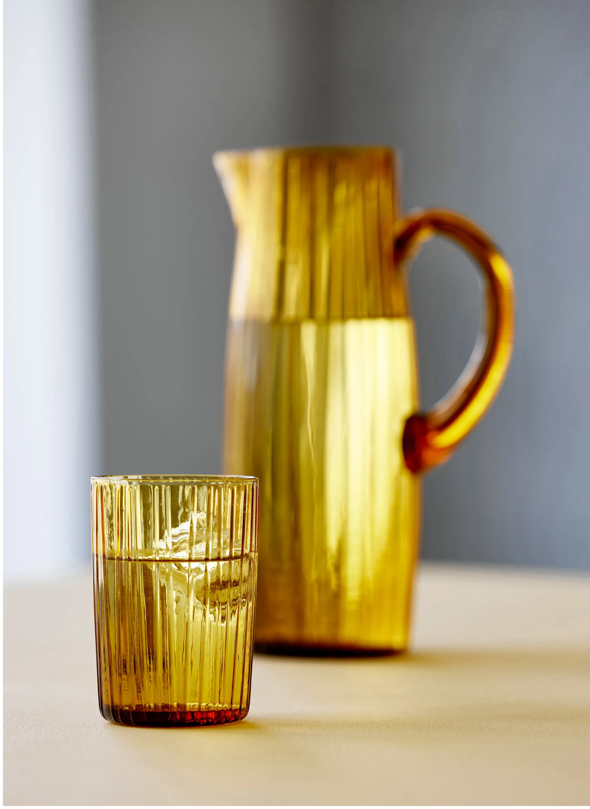 Ποτήρι νερού, Kusintha, 28 cl συσκευασία 4 τεμαχίων, Κεχριμπάρι Bitz