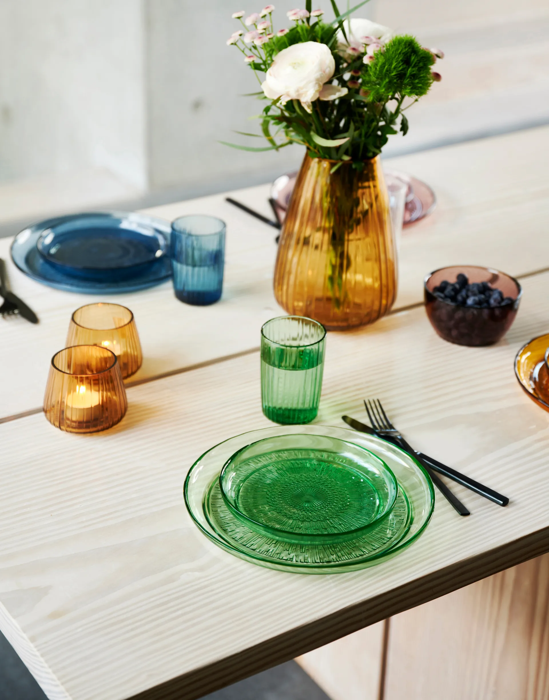 Θήκη για κεριά ρεσώ, Kusintha, 7,5 εκ, συσκευασία 2 τεμαχίων, Μπλε Bitz