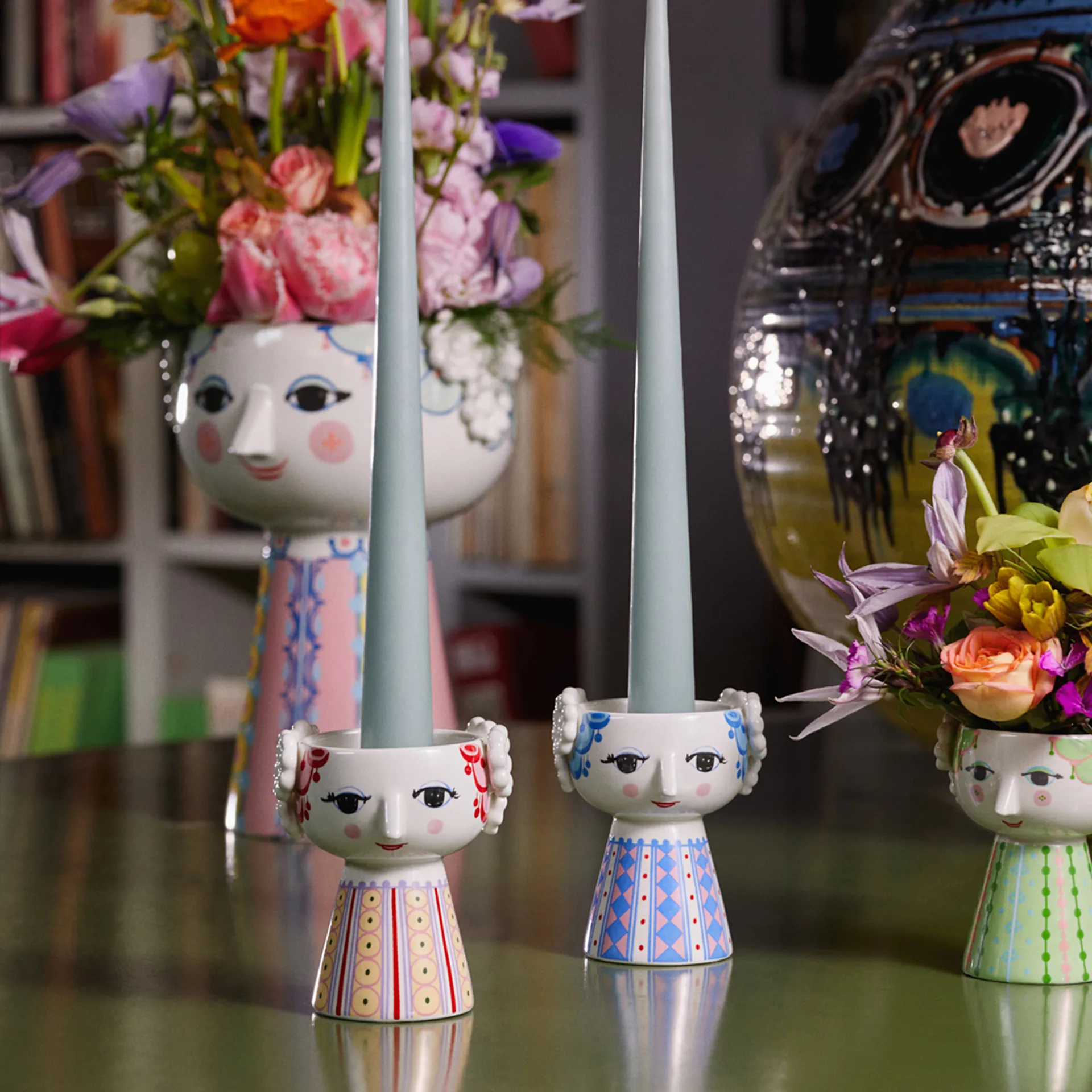 Κηροπήγιο Eva 9,5 cm, σκούρο μπλε Bjørn Wiinblad