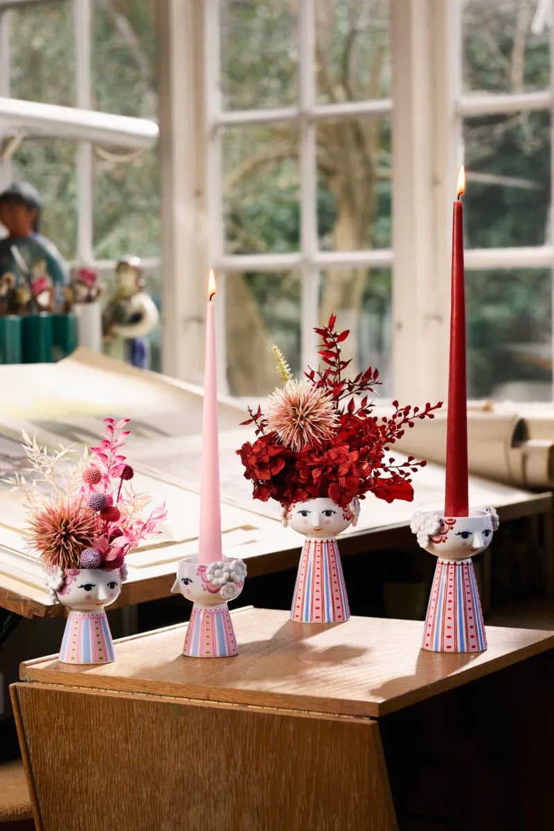 Κηροπήγιο Eva 9,5 cm, Ρόζα Bjørn Wiinblad