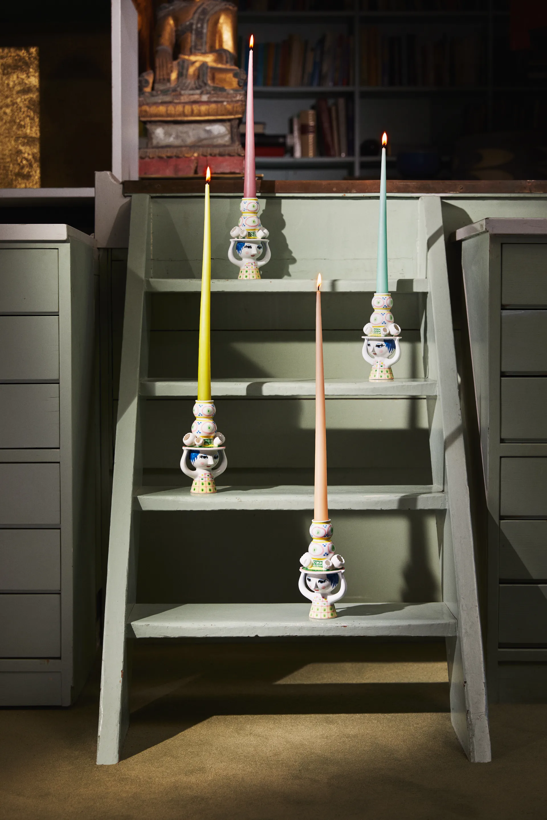 Κηροπήγιο Lady with hat H16 cm, Ροζ Bjørn Wiinblad