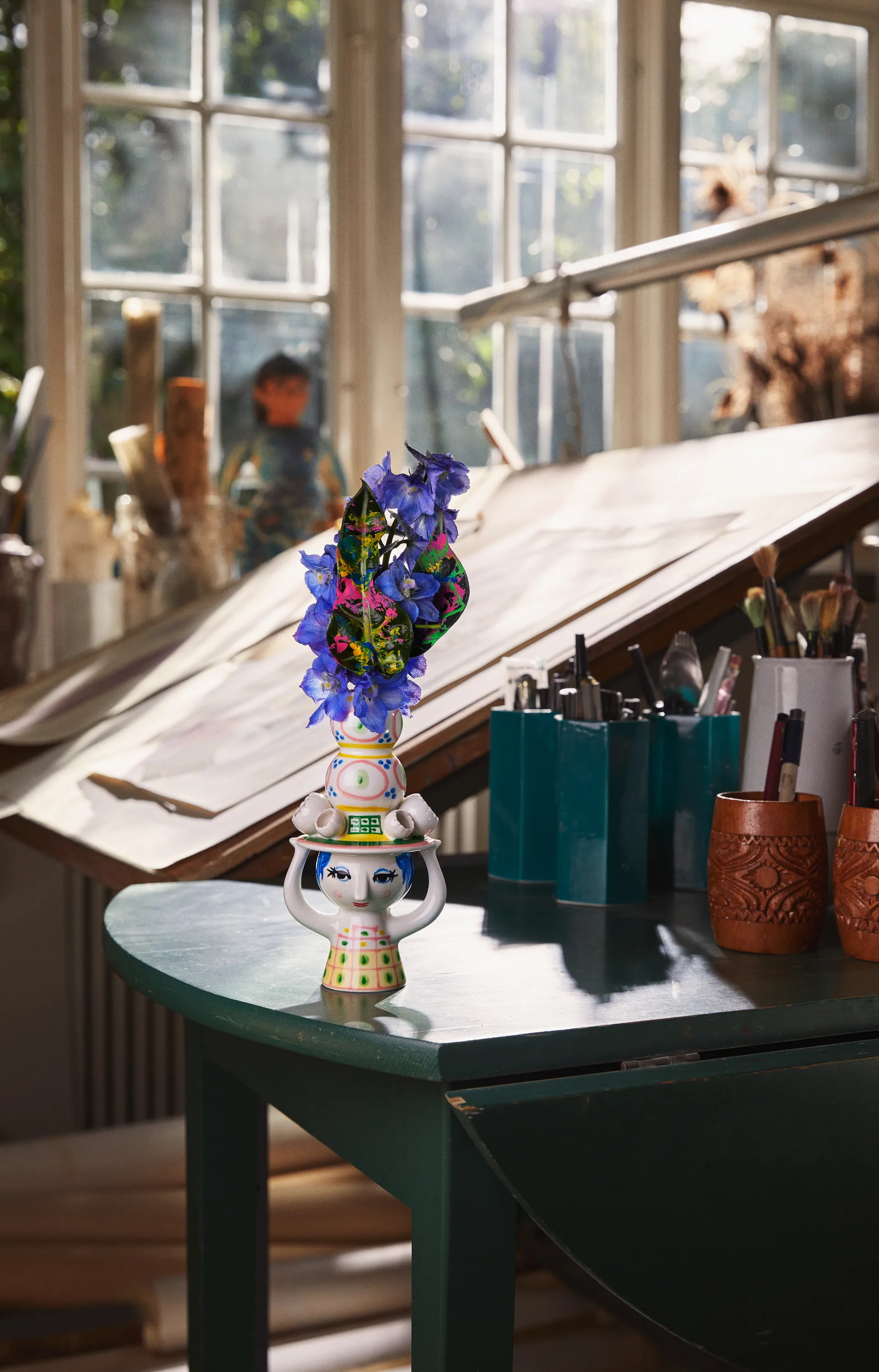 Κηροπήγιο Lady with hat H16 cm, Ροζ Bjørn Wiinblad