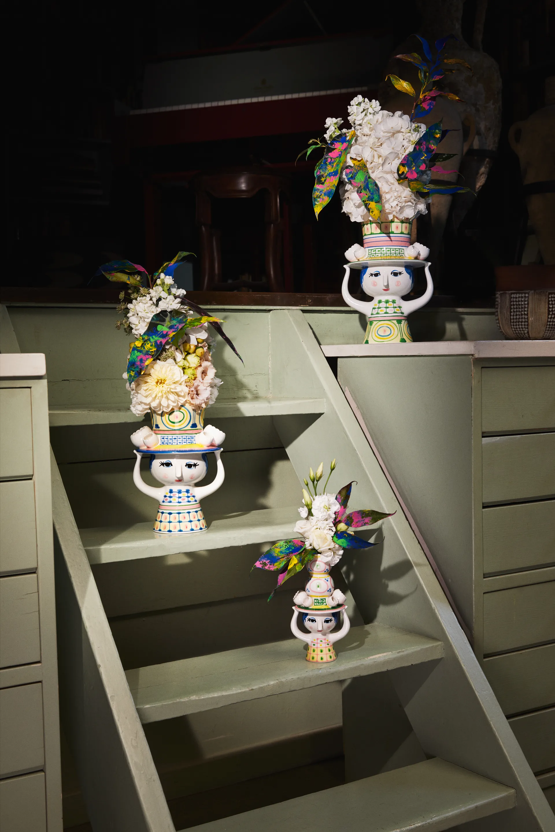 Βάζο Lady with hat H24.5 cm, Πράσινο Bjørn Wiinblad