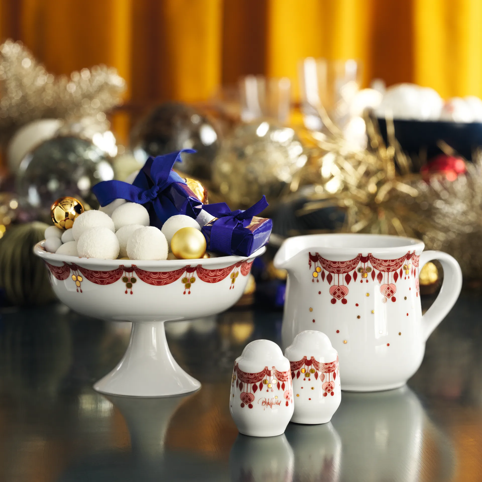 Σετ αλατιέρας/πιπεριέρας με γιρλάντες, Κόκκινο Bjørn Wiinblad