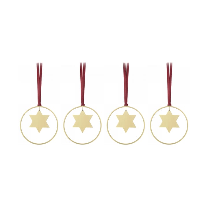 KITAI στολίδι δέντρου 8,5 cm 4-σετ, Stars blomus