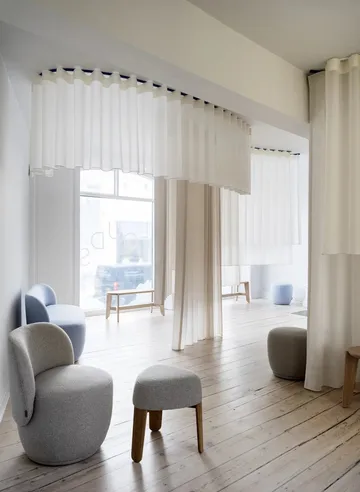 Πουφ Kuon Ø48x45 εκ. - Boucla beige - blomus