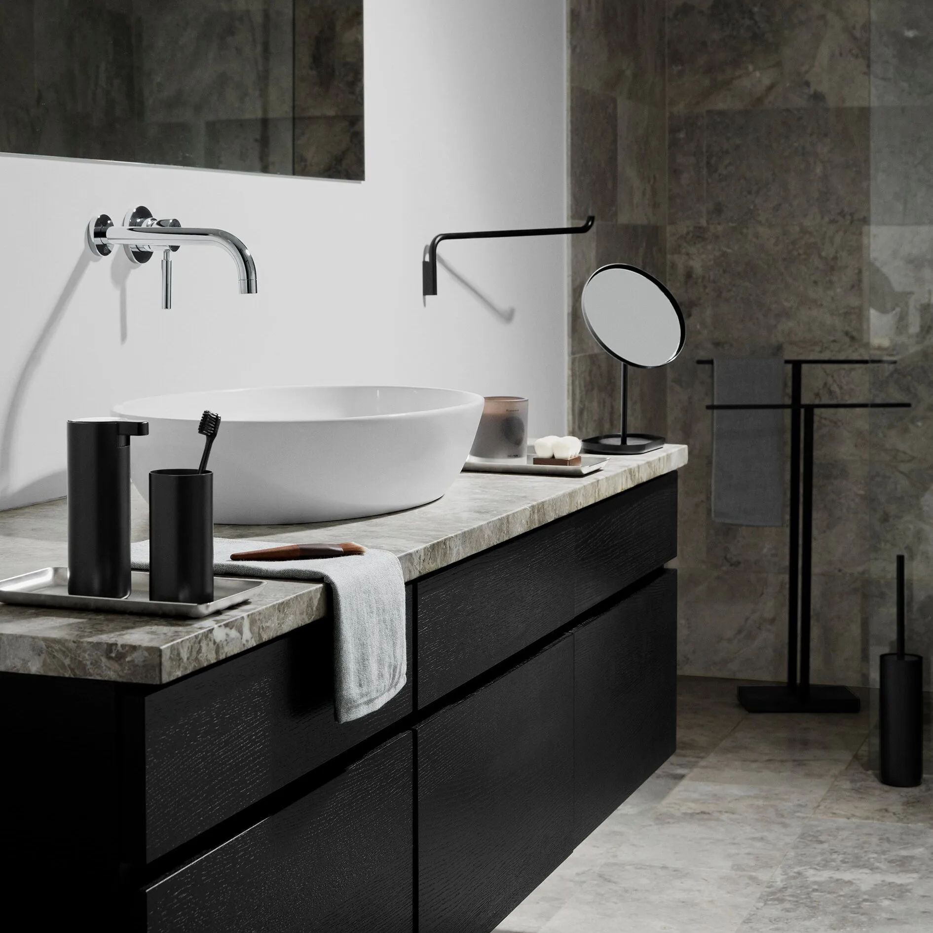 Modo κύπελλο οδοντόβουρτσας, Μαύρο blomus