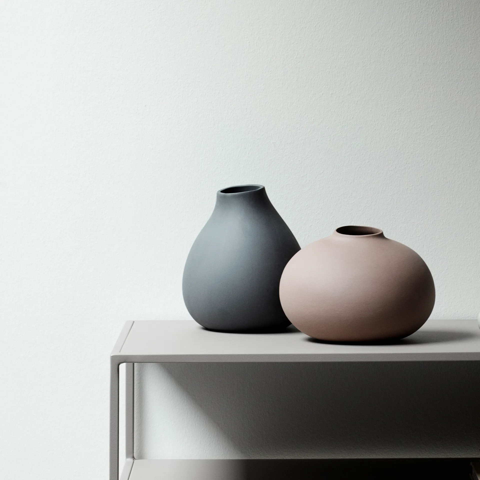 Nona βάζο Συσκευασία 3 τεμαχίων, Πιούτερ-μικροτσιπ-φλοιός δέντρου blomus