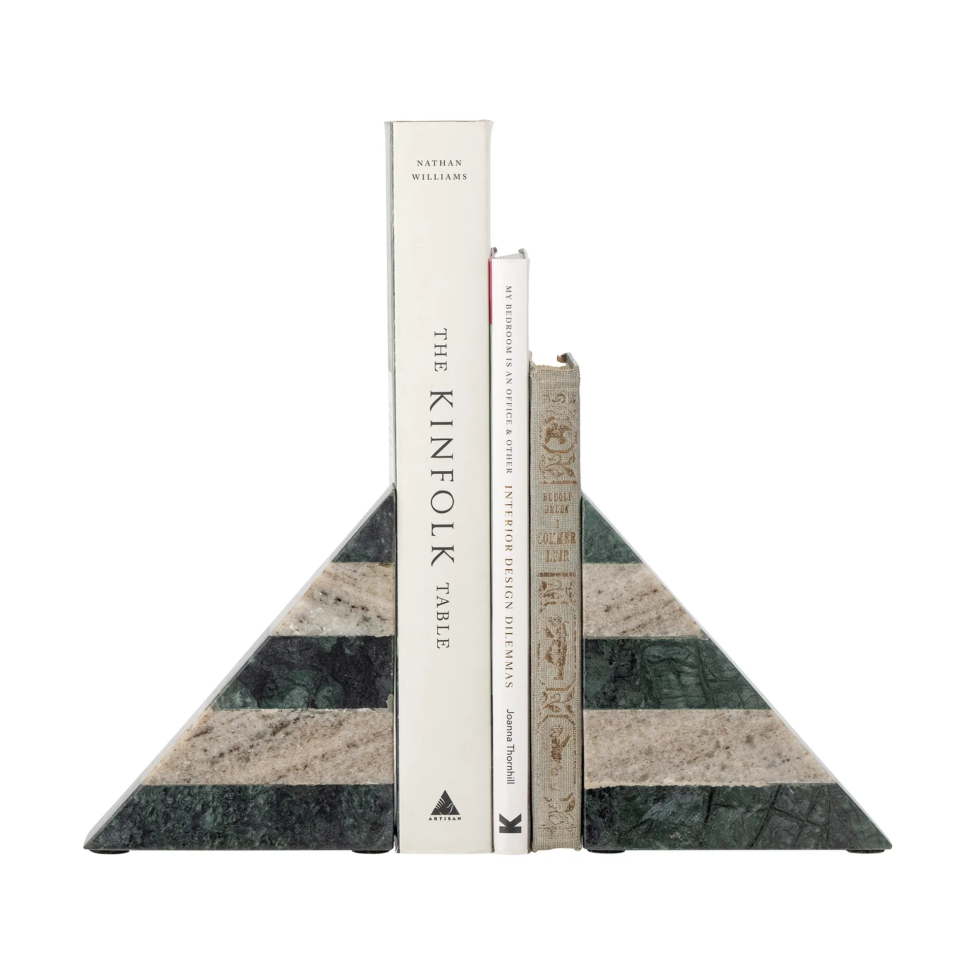 Βιβλιοστάτες Abir 2-pack, Πράσινο-λευκό μάρμαρο Bloomingville