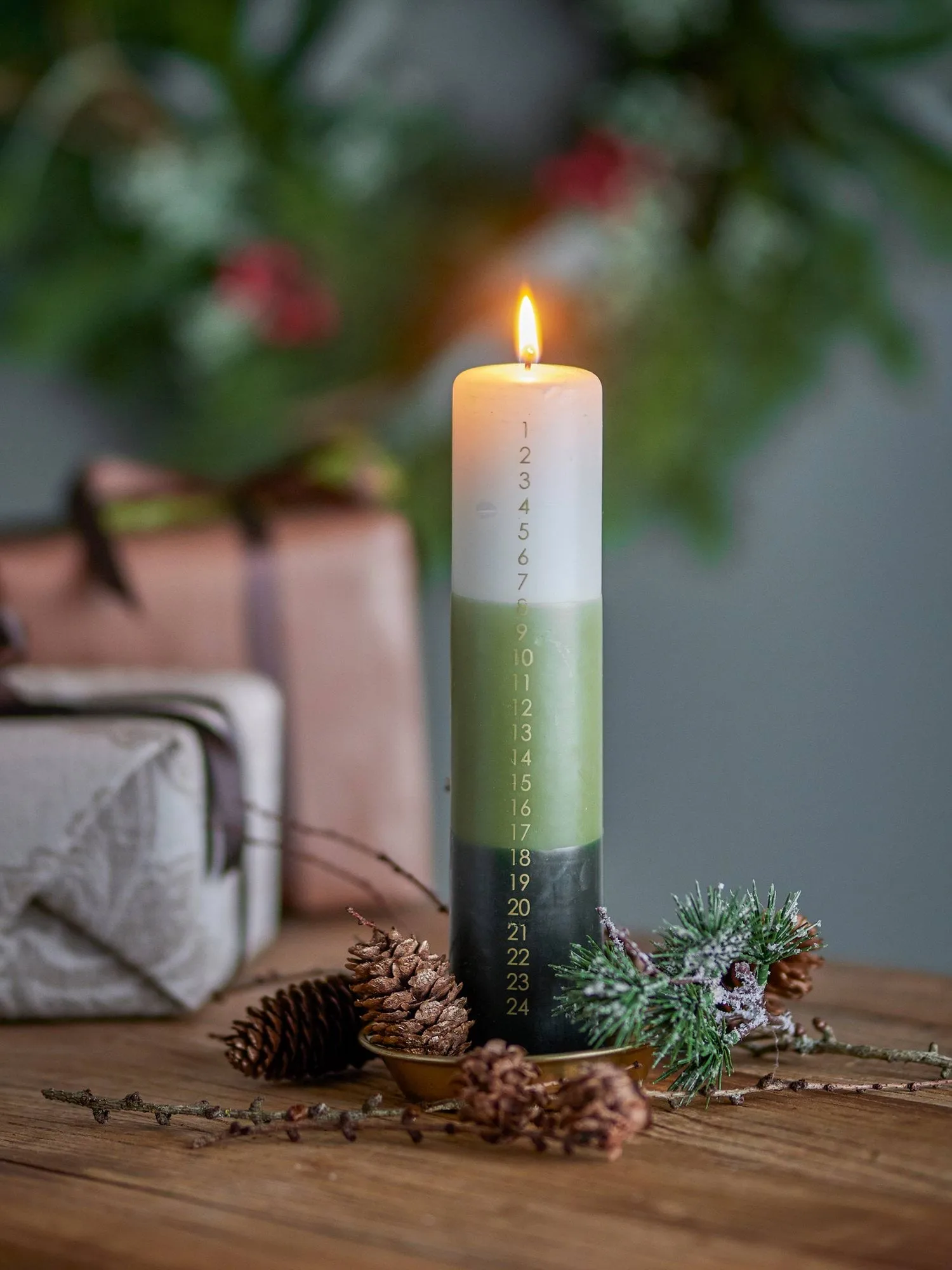 Κεριά Advent Dip Dye, Πράσινο, 25 εκ. Bloomingville