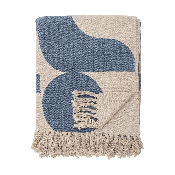 Κουβέρτα από βαμβάκι Agno 130x160 cm - Μπεζ-μπλε - Bloomingville