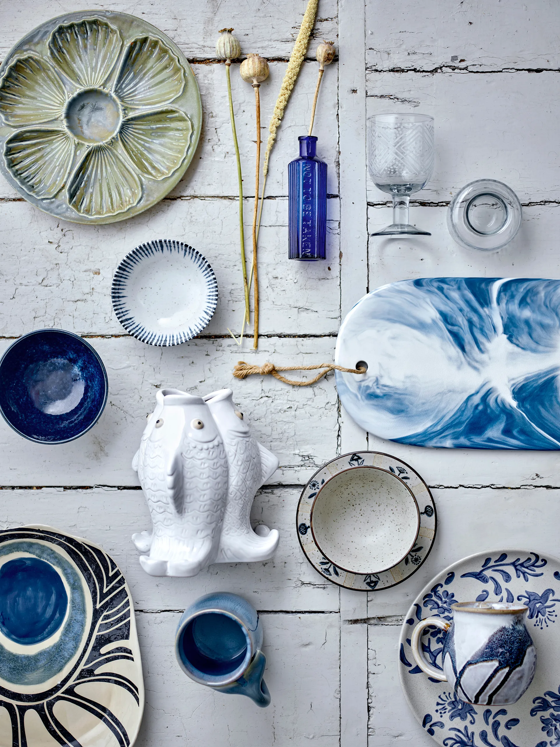 Επιφάνεια κοπής Aiden 20x35 εκ., Μπλε Bloomingville