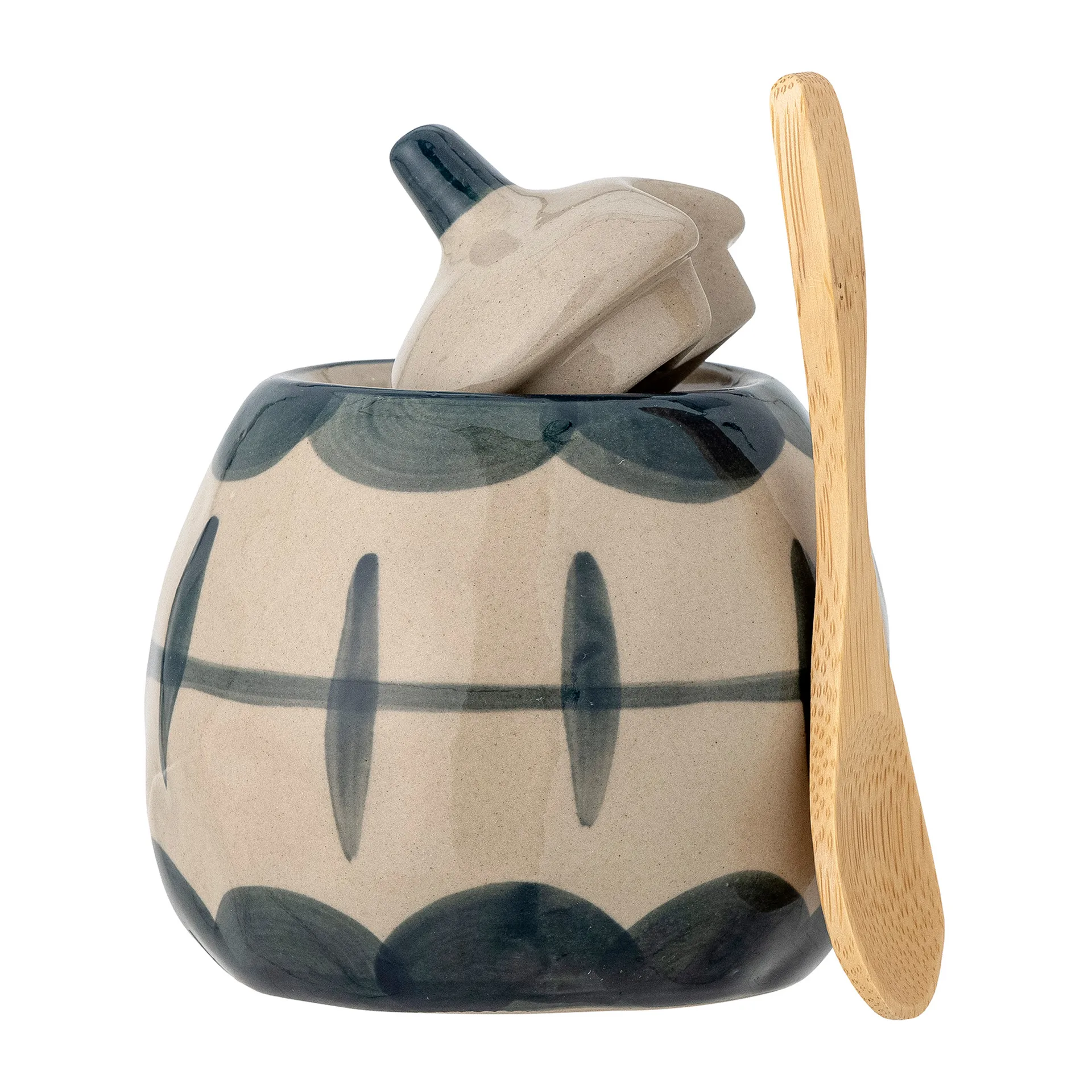 Allium κανάτα γάλακτος και ζαχαροθήκη, blue waves-bamboo Bloomingville