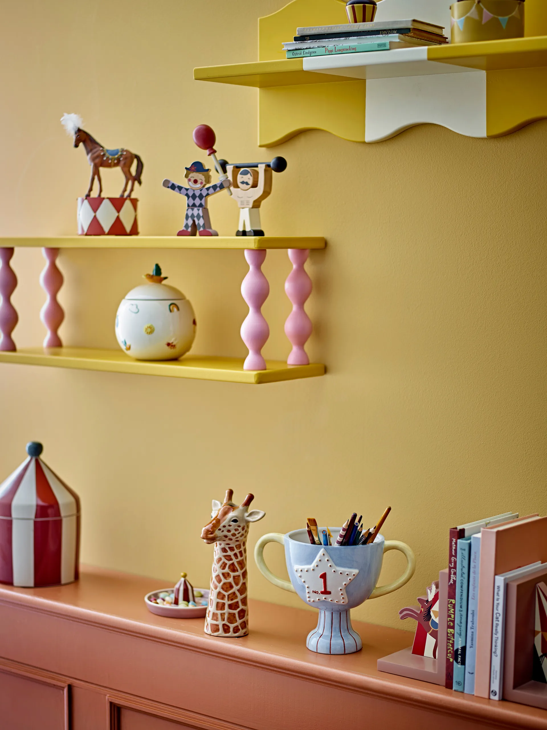 Bibiola ράφι 80x26 εκ., Κίτρινο Bloomingville