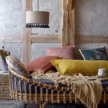 Bloomingville μαξιλάρι με πλεκτό σχέδιο 45x45 cm - Κόκκινο - Bloomingville