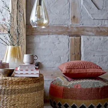 Bloomingville μαξιλάρι με πλεκτό σχέδιο 45x45 cm - Κόκκινο - Bloomingville