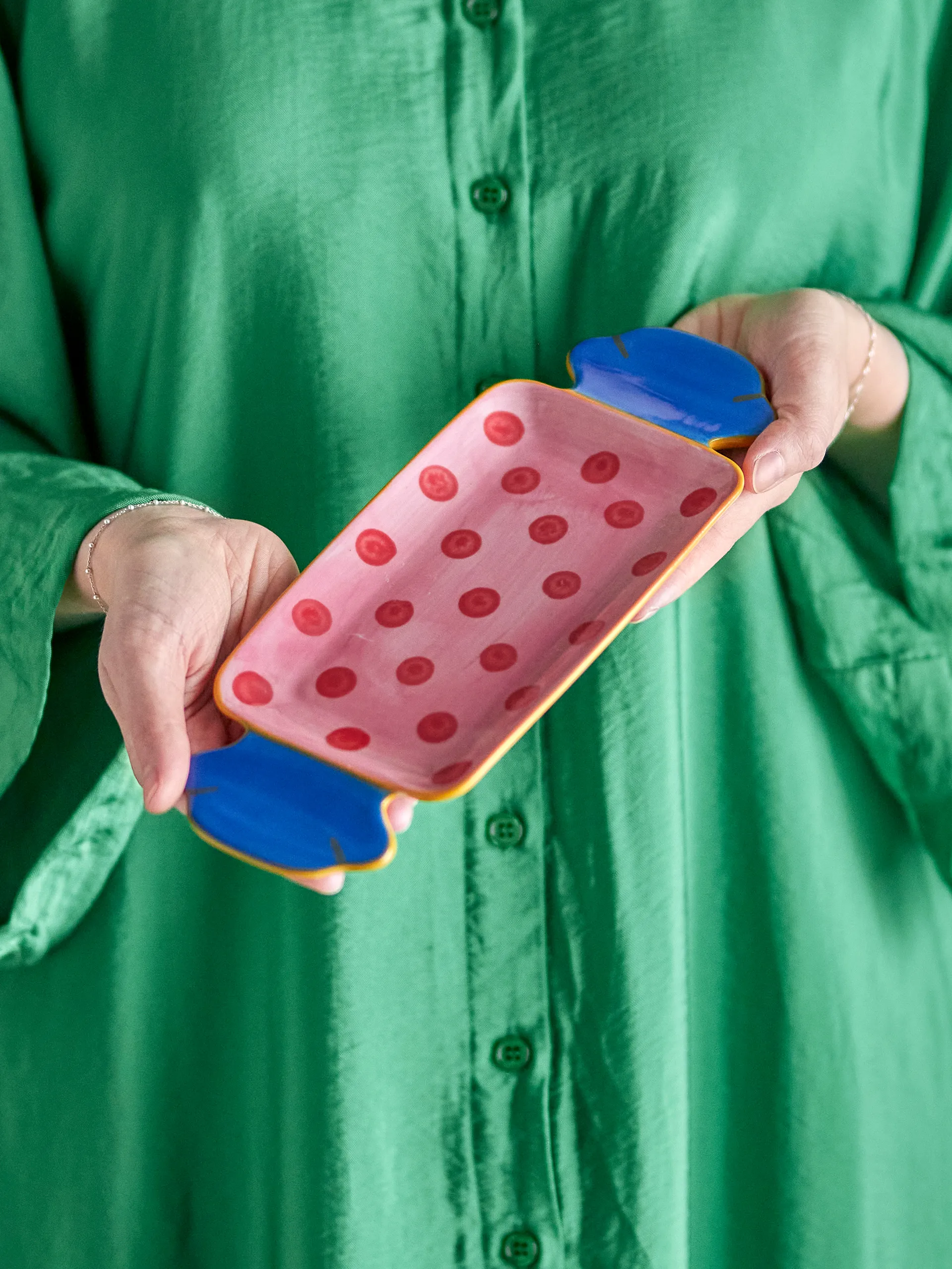 Caramella σερβιρίσματος δίσκος 10,5x25,5 εκ., Ροζ Bloomingville